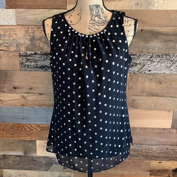 White House Black Market Tops - White House Black Market Polka Dot Top